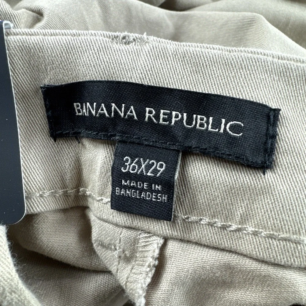 Banana Republic Chino Pants Mens 36x29 Beige Khakis Slacks Chinos Preppy Tan NEW